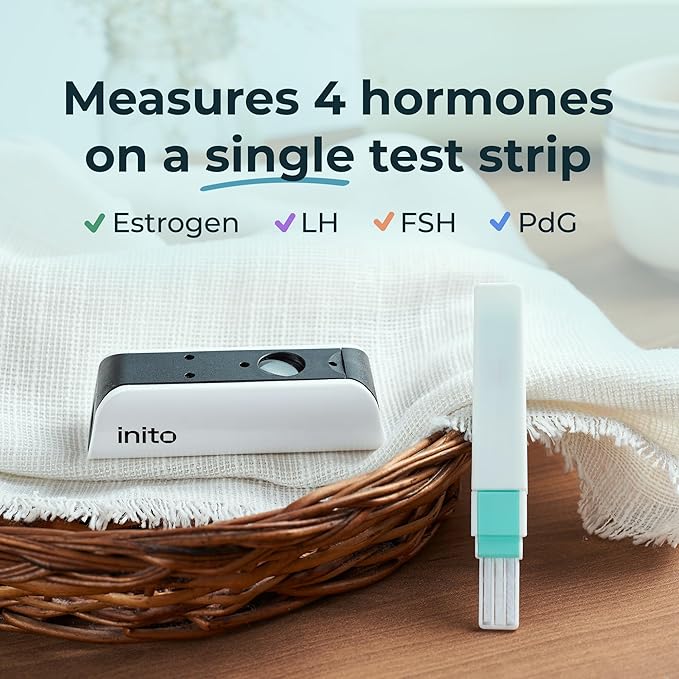 Inito Fertility Monitor & Hormone Tracker for Women | Estrogen, LH, PdG (Urine Metabolite of progesterone), FSH | Track and Confirm Ovulation | Includes 15 Test Strips (iPhone X/Xs / 11 Pro)