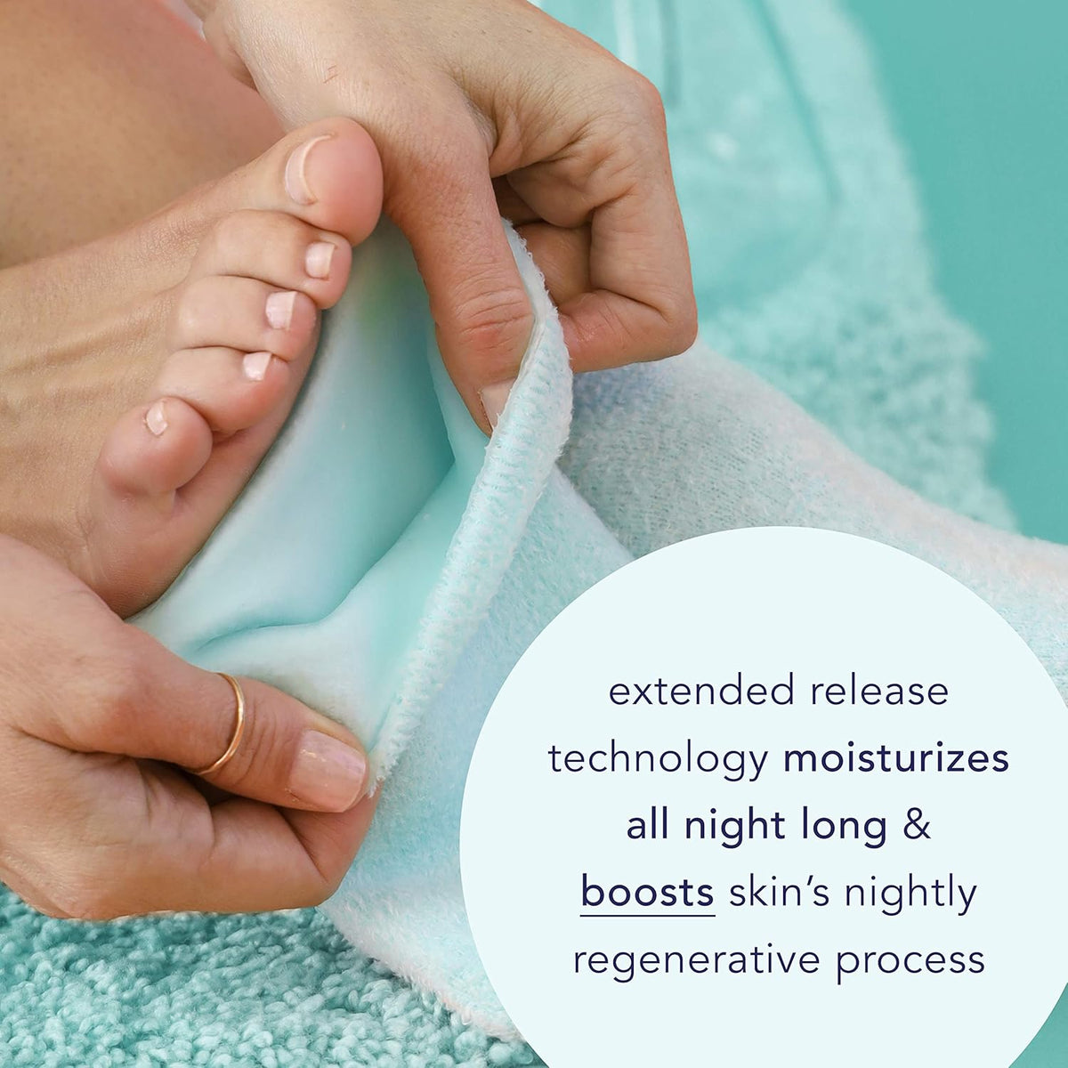 Barefoot Scientist Sleep On It Overnight Moisturizing Gel Socks, Nourish Your Feet (Teal)