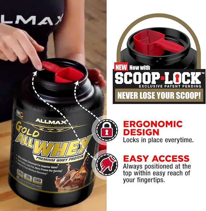 ALLMAX Nutrition Gold ALLWHEY, French Vanilla - 5 lb - 24 Grams of Protein Per Scoop - Gluten Free, Low Carb & Low Sugar - Approx. 71 Servings