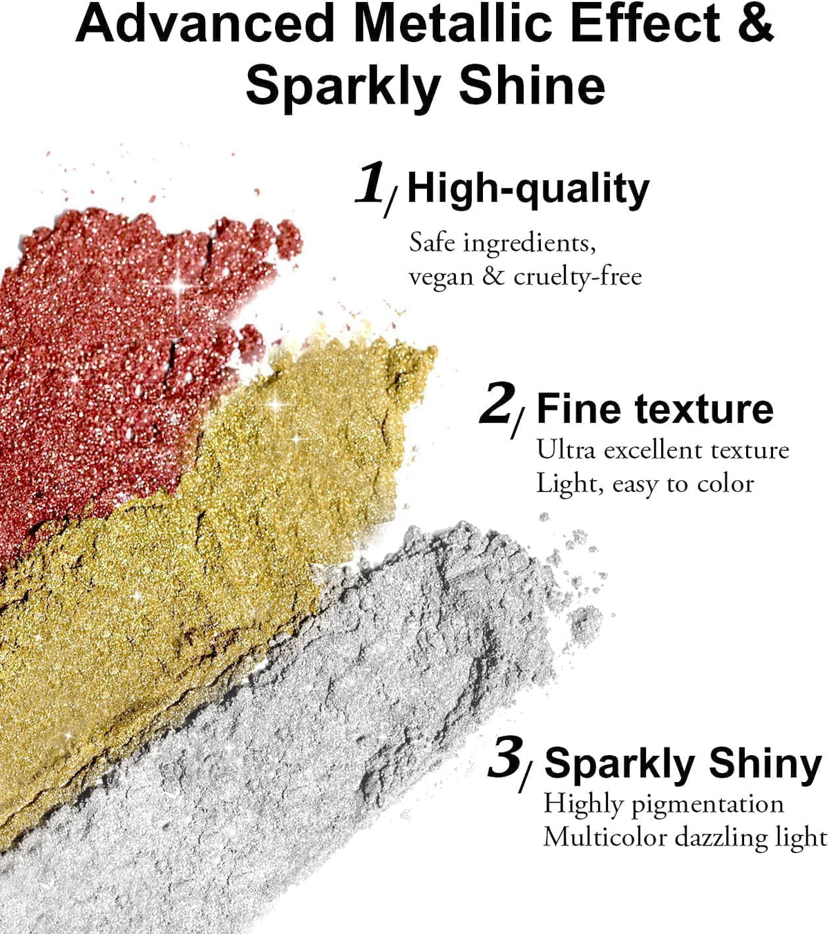 Gold Chrome Nail Powder BISHENGYF -【Metallic Mirror Effect】Holographic Silver Copper Rose Gold Nail Chrome Glitter Glazed Pigment Unicorn Metallic Chrome Powder for Nails Art DIY Decoration