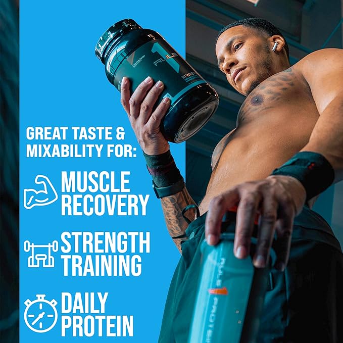 Rule One Proteins, R1 Whey Blend - 24g Fast-Acting Whey Protein Concentrates, Isolates, and Hydrolysates Per Serving, with Naturally Occurring EAAs and BCAAs (5 Pounds*, Toasted Cinnamon Cereal)