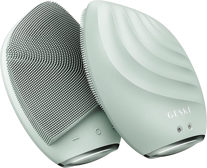 SmartAppGuided™ Sonic Facial Brush 5 in 1 | Vibrating Electric Facial Cleansing Brush | Soft Silicone Brush | Professional Facial Cleanser | Skin Cleanser & Exfoliator | Face Massager