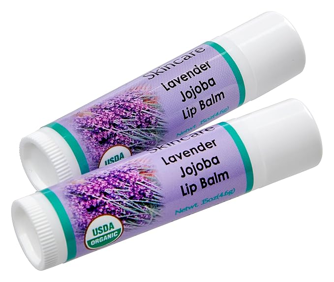 Lavender Hand Salve with over 50% Jojoba Oil plus 2 Organic Lavender Lip Balms with over 70% Jojoba Oil. 100% Natural. By Desert Oasis Skincare (1 fl oz/29 ml)