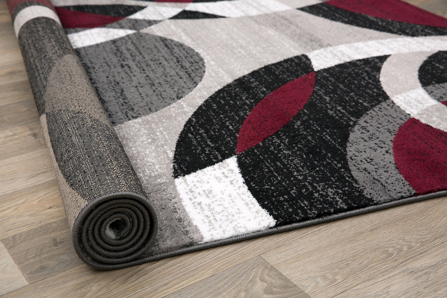Rugshop Contemporary Abstract Circles Perfect for high Traffic Areas of Your Living Room,Bedroom,Home Office,Kitchen Area Rug 5'3" x 7'3" Red