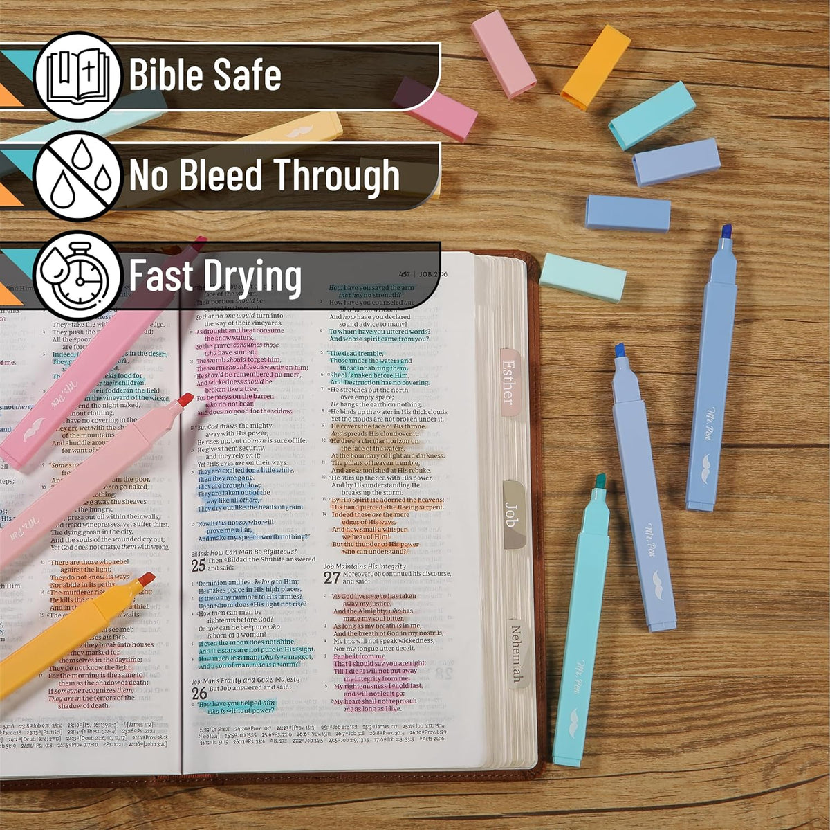 Mr. Pen- Aesthetic Highlighters, 8 pcs, Chisel Tip, Assorted Colors, Cute Highlighters Assorted Colors