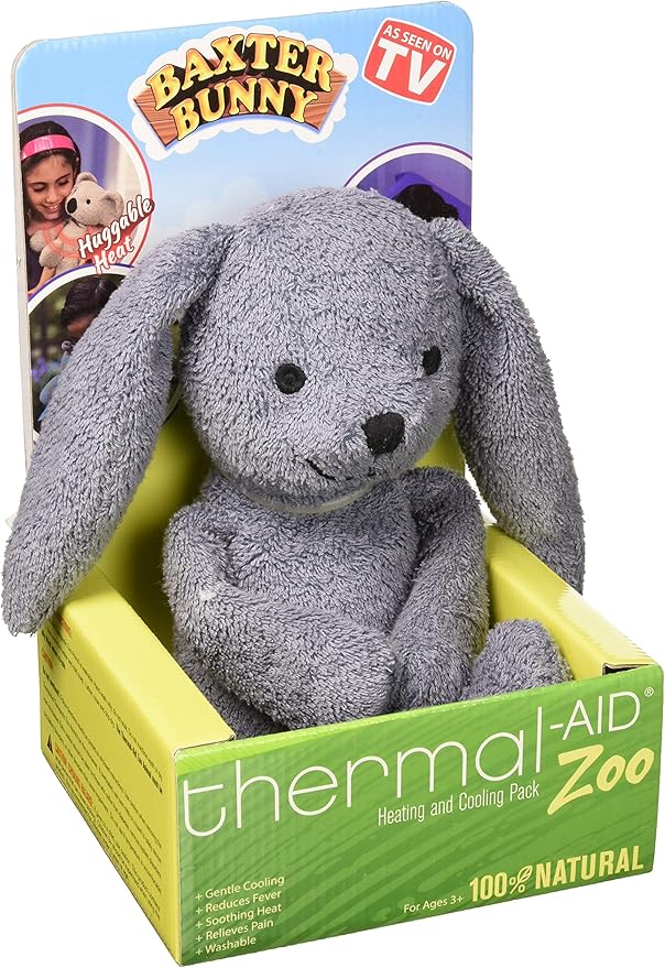 Thermal-Aid Zoo Microwavable Stuffed Animal - Heated and Heatable Plush Toy - Hot/Cold Pack - Baxter The Bunny