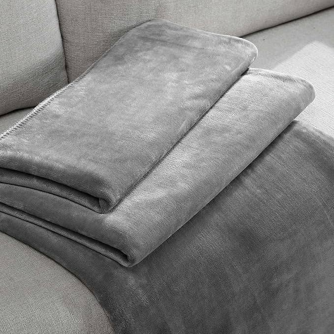 Calvin Klein - Queen Blanket, Super Soft Plush Bedding, Luxury Bed Blanket, Oeko-Tex Certified (Modern Reversible Solid Grey, Queen)