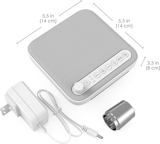 Pure Enrichment Wave Premium Sleep Sound Machine with USB Charger - Seamless Looping with 6 Soothing All-Natural Sounds, & Auto-Off Timer - Easily Portable for Travel (White) Patented Design