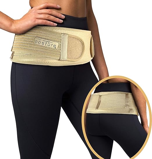 Sacroiliac Hip Belt for Women and Men That Alleviates Sciatic, Pelvic, Lower Back, Leg and Sacral Nerve Pain Caused by Si Joint Dysfunction| Trochanter Brace (Plus, Nude)