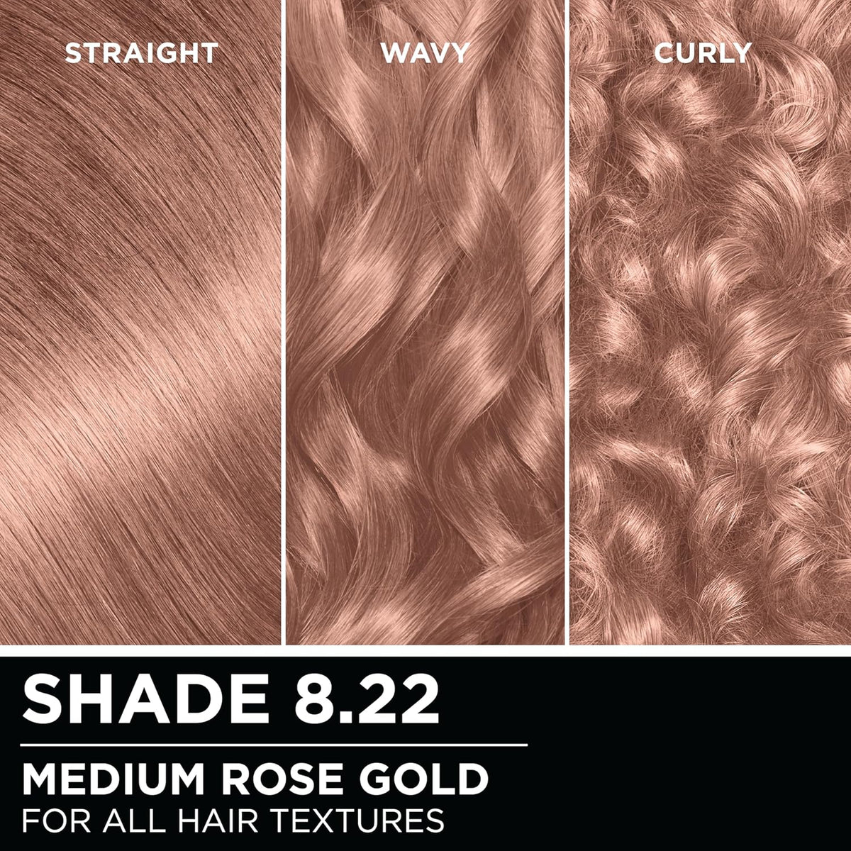 Garnier Hair Color Olia Ammonia-Free Brilliant Color Oil-Rich Permanent Hair Dye, 8.22 Medium Rose Gold, 2 Count (Packaging May Vary)