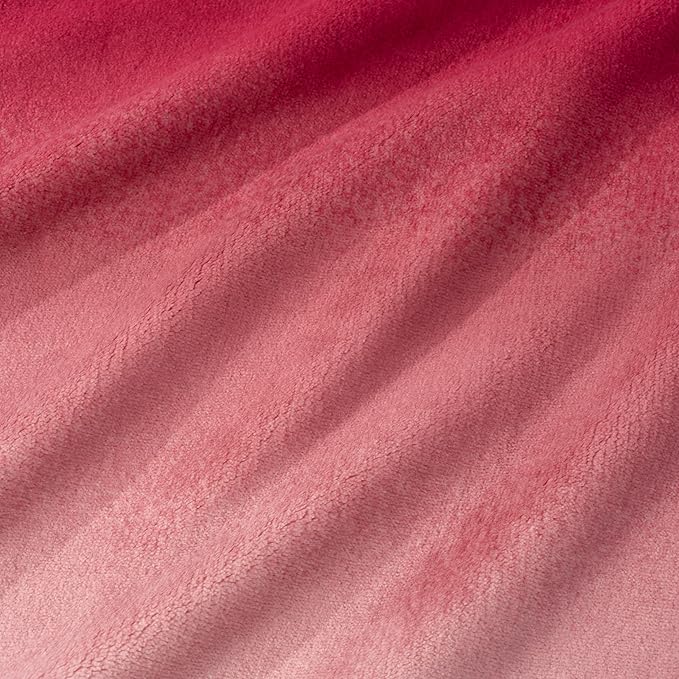 Berkshire Blanket-Classic Heavyweight Soft Printed VelvetLoft® Plush Warm Blanket, Twin Size Soft Fuzzy Blanket for Couch Sofa Bed, Ombre Burgundy, 60in x 90in