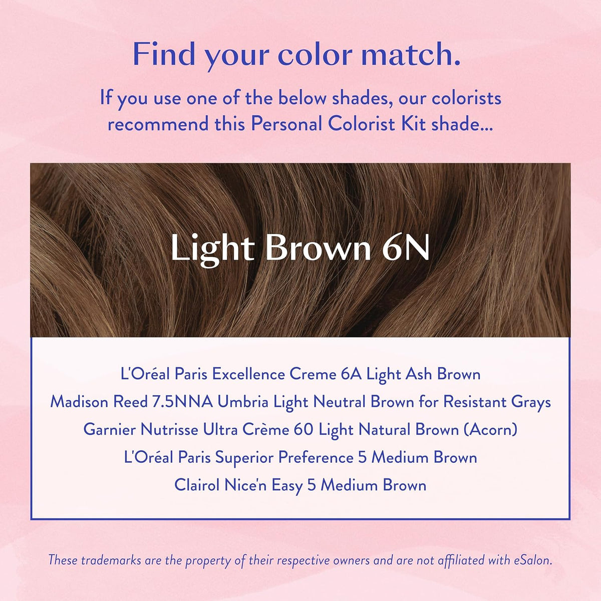 eSalon Permanent Hair Color & Hair Dye - Light Brown - Professional-Grade Ammonia-Free Personal Colorist for Up To 100% Gray Coverage on All Hair Types