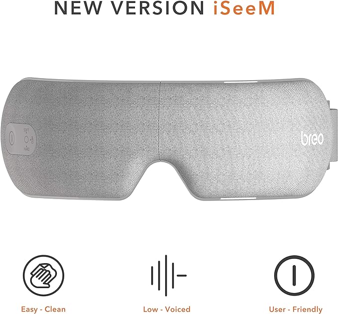 Breo iSeeM Eye Massager with Heat, Customizable Eye Massager Mask for Dry Eyes & Better Sleep, Bluetooth Music Eye Massager Gifts for Women Men, Mothers Day Gifts