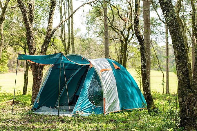 NTK Indy GT 4/6/8 Person Outdoor Tent for Camping | Extended Front & Canopy | 100% Waterproof Dome & Breathable Mesh | 3 Season Easy Setup Tent