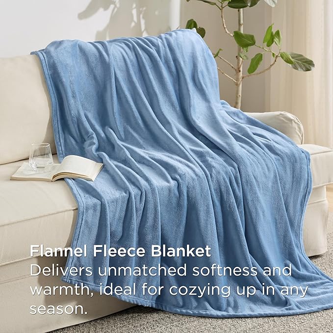 Bedsure Queen Comforter Set Navy Blue, 8 Pieces Prewashed Queen Size Bed in a Bag with Soft Fleece Bed Blanket, Down Alternative Bedding Set for All Seasons, Sheets, Pillowcases & Shams