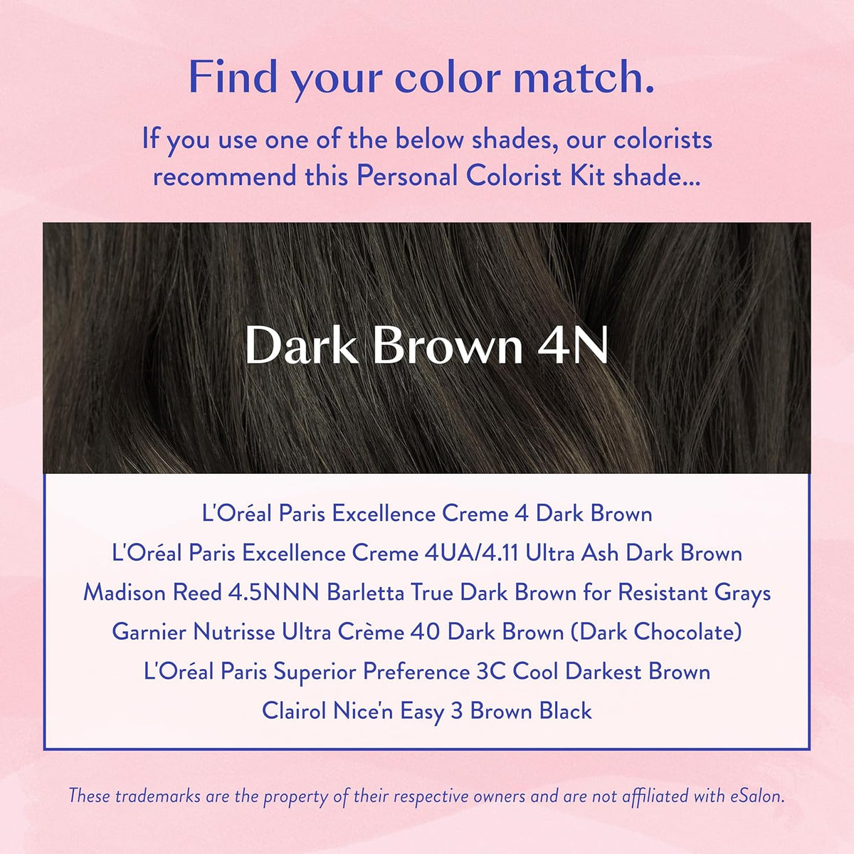 eSalon Permanent Hair Color & Hair Dye Kit - Dark Brown - Personal Colorist for Up To 100% Gray Coverage, All Hair Types - Professional-Grade Ammonia-Free Dye