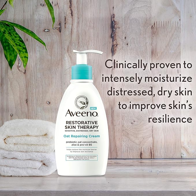 Aveeno Restorative Skin Therapy Moisturizing Oat Repairing Cream for Sensitive, 2.0 Ounce (Pack of 48)