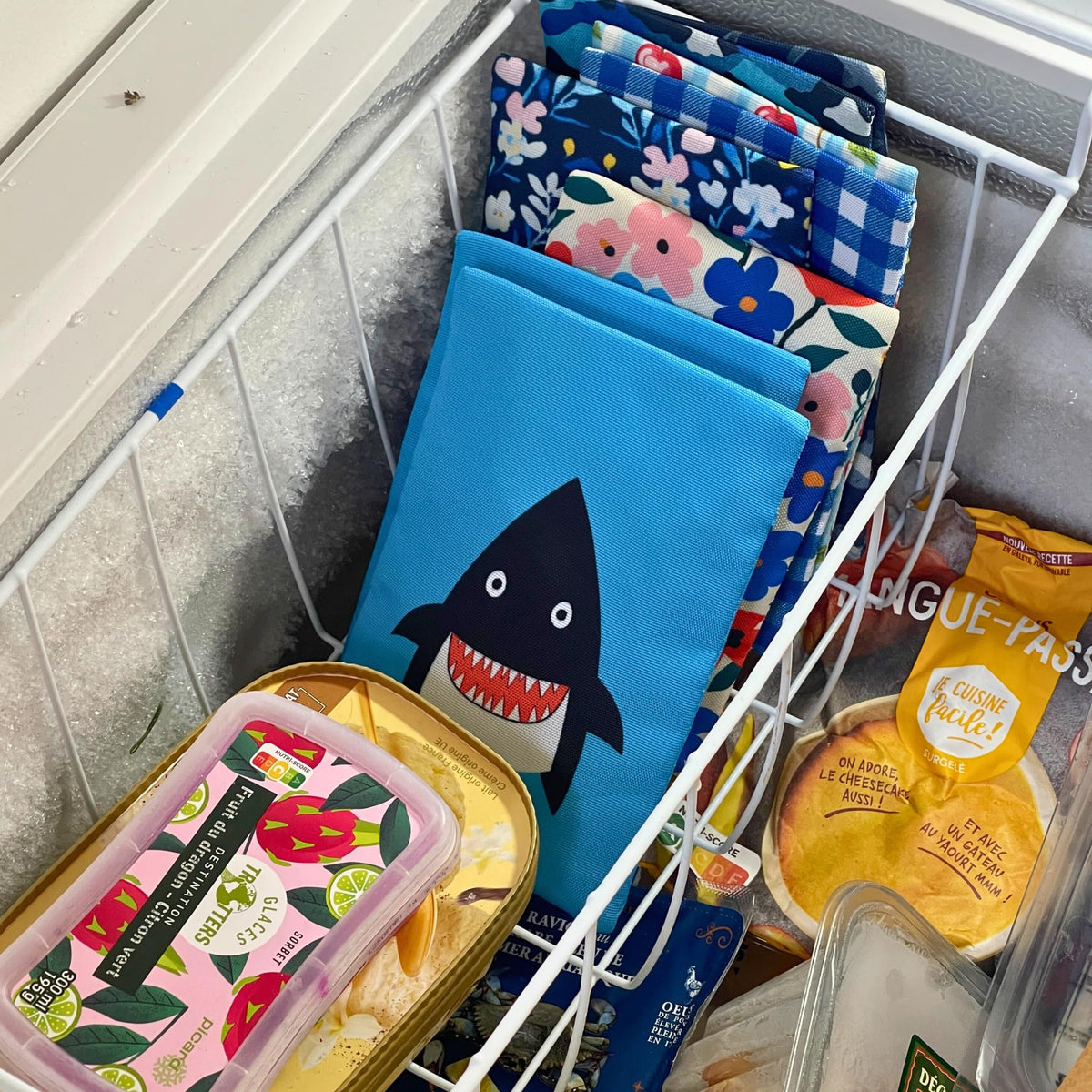 Yumbox Reusable Condensation Free Soft Ice Packs with Fabric Sleeve for Lunch Box and Cooler, Sweatproof, Pack of 2 Gel Ice Packs (Vichy)