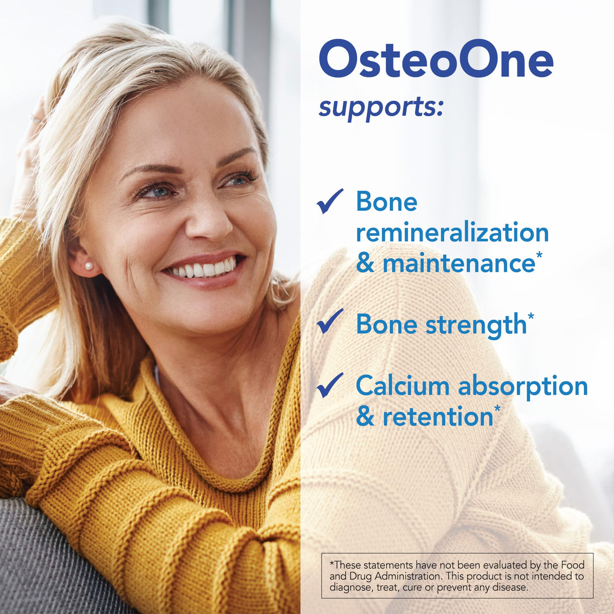 Patient One OsteoOne Bone Support with Calcium, D3 & K2 – 120 Tablets
