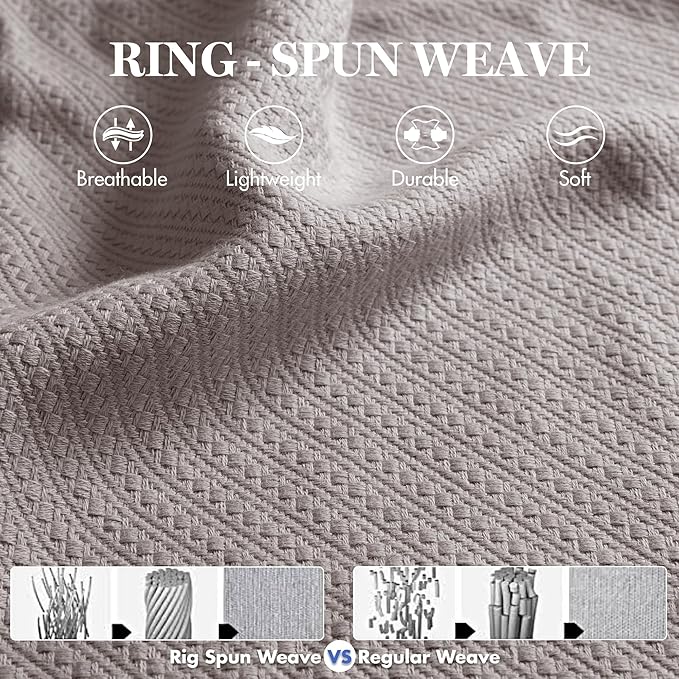 Madison Park Liquid Cotton Luxury Blanket Premium Soft Cozy 100% Ring Spun Cotton For Bed , Couch or Sofa, King, Gray