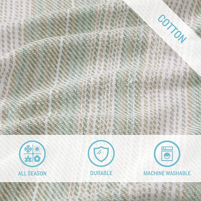 Tommy Bahama- King Blanket, Soft Cotton Bedding, Coastal Inspired Bedding Essentials (Sandy Shore Stripe Green, King)