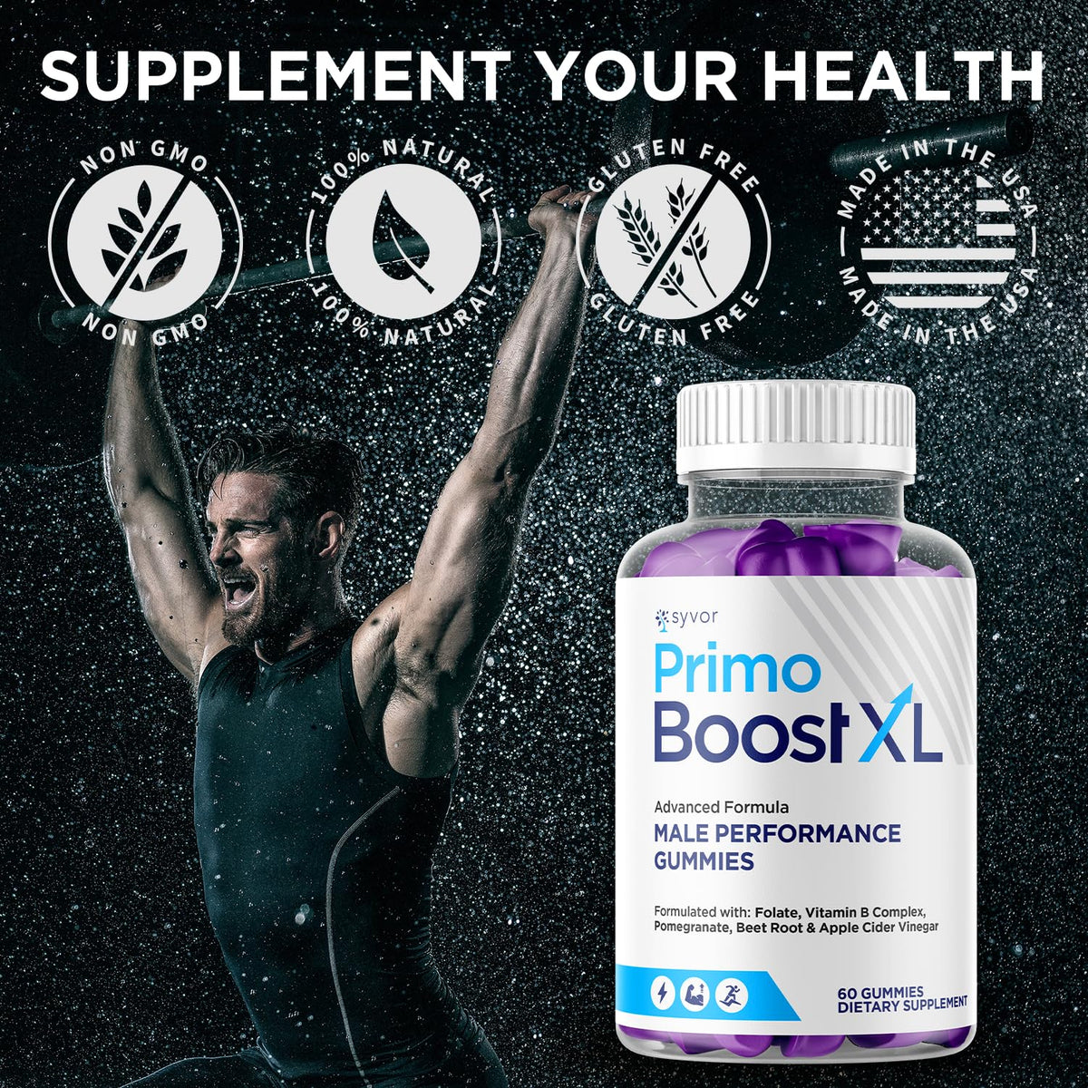 (3 Pack) Primo Boost XL Gummies, Official Primo Boost XL Gummys with All Natural Ingredients, Advanced PrimoBoost Health & Wellness Formula with Max Strength Active Lifestyle Vitamins (180 Gummies)