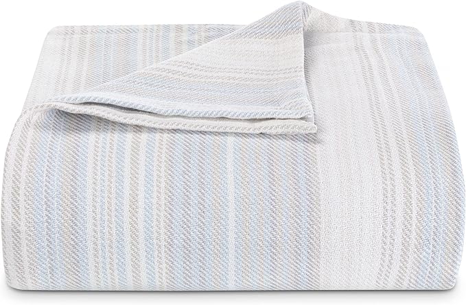 Tommy Bahama - King Blanket, Soft Cotton Bedding, Coastal Inspired Bedding Essentials (Sandy Shore Turquoise, King)
