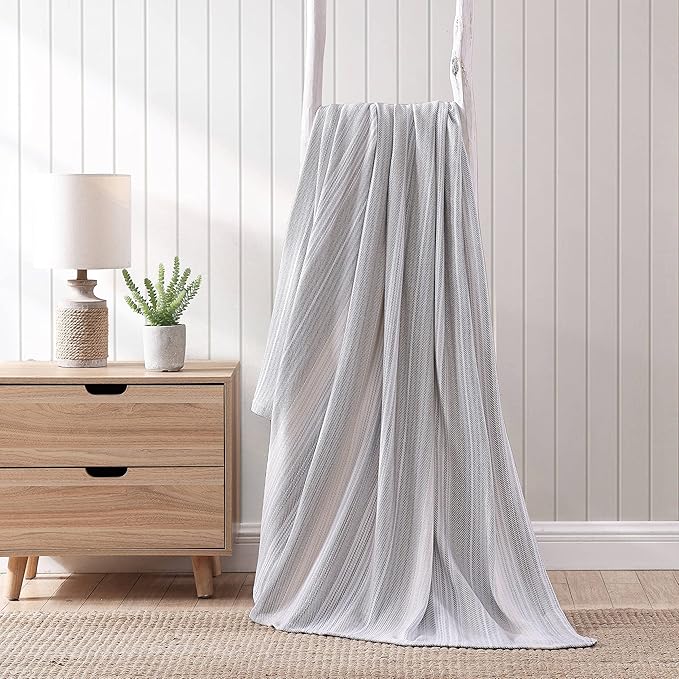 Tommy Bahama - Queen Blanket, Soft Cotton Bedding, Coastal Inspired Bedding Essentials (Sandy Shore Turquoise, Queen)