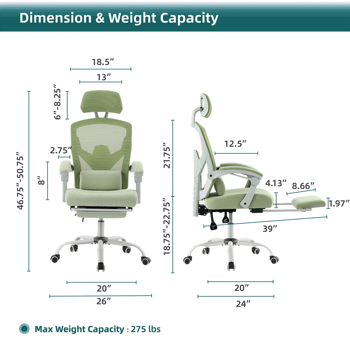 JHK Ergonomic Reclining Gaming Chair