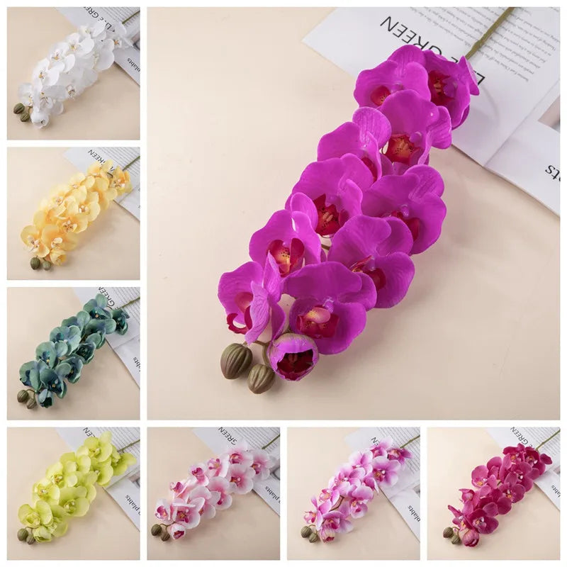 10 Heads 72CM Real Touch Orchid Flowers