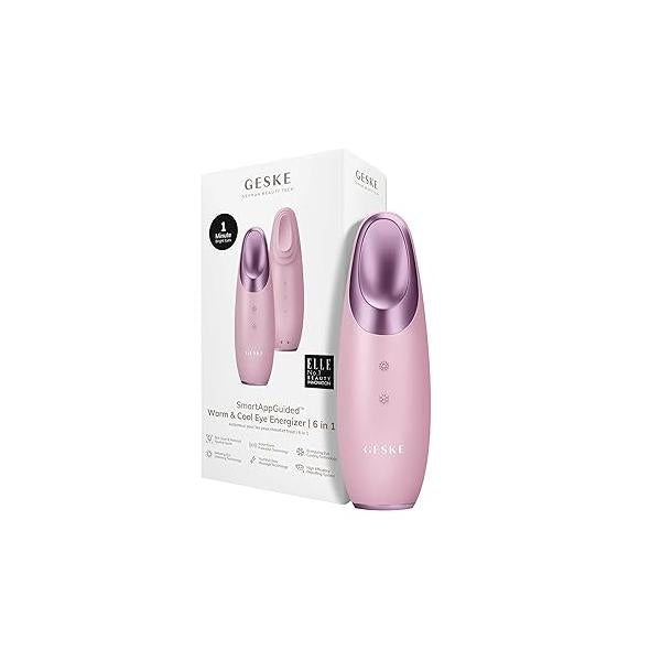 SmartAppGuided™ Warm & Cool Eye Energizer | 6 in 1 Heated Massager Combat Dark Circles Under-Eye Bags Refresh Droopy Eyelids Anti-Stress Relaxation Sonic Massaging