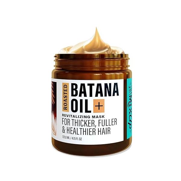 Roasted Batana Oil for Hair Growth Dr Sebi Organic - Authentic Mask from Honduras Natural Peppermint Mocha Scent 4 Ounce Jar